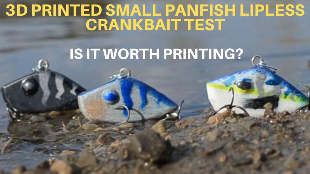 3D PRINTED SMALL PANFISH LIPLESS CRANKBAIT FISHING LURE TEST