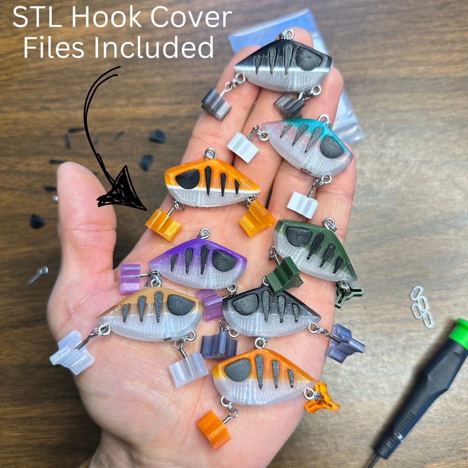 3D Print Fishing Lure Perch Lipless Crankbait For Bass Pike Walleye 3D Printed Fishing Lures STL File Easy To Print Small 1.5 Inch Mean Eye