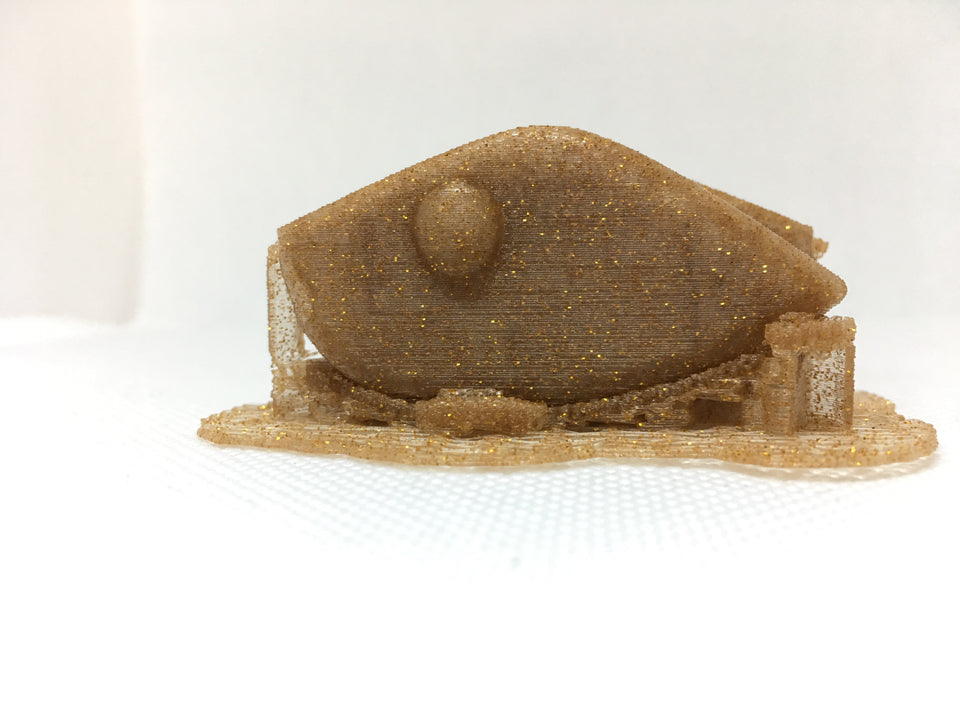 ADJUSTABLE WEIGHT LIPLESS CRANKBAIT BLANKS 3D PRINTED(GOLD GLITTER/GLOW)
