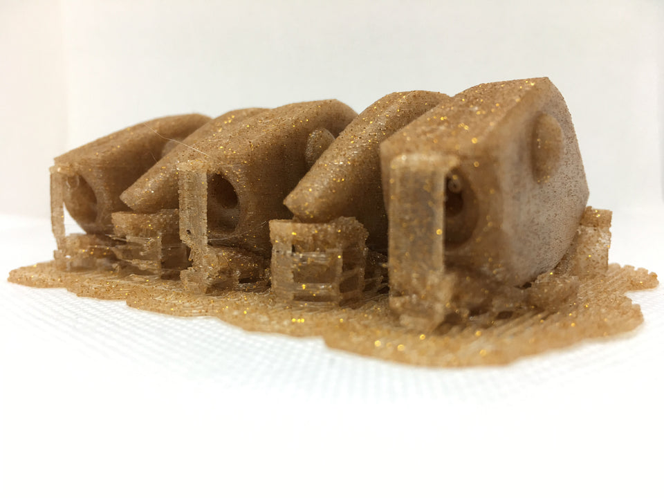 ADJUSTABLE WEIGHT LIPLESS CRANKBAIT BLANKS 3D PRINTED(GOLD GLITTER/GLOW)