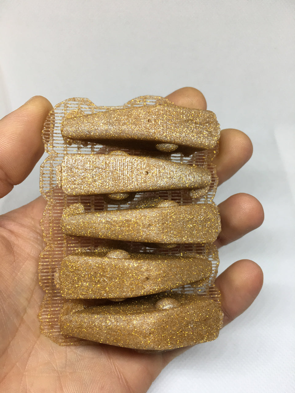 ADJUSTABLE WEIGHT LIPLESS CRANKBAIT BLANKS 3D PRINTED(GOLD GLITTER/GLOW)